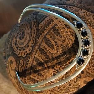 Sterling silver and black onyx choker necklace classic timeless piece